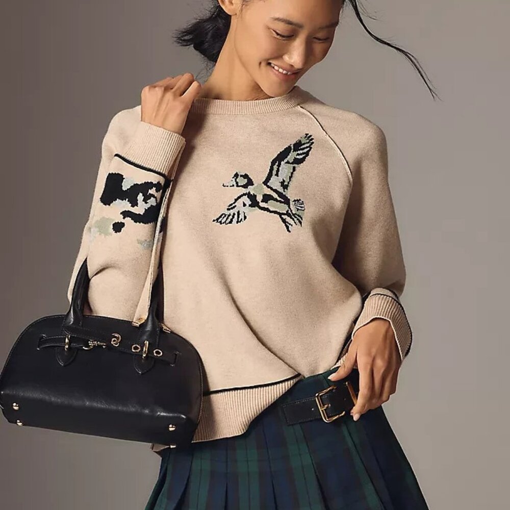 Anthropologie Pilcro The Oaklyn Cozy Knit Crew-Neck Duck Sweater Top Size XL NWT